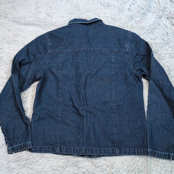 Keren Hart Jacket Womens S Blue Denim Button Up Bling Jeweled‎ Casual Comfort - Picture 2 of 11